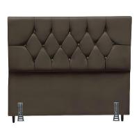 Cabeceira Para Cama Box King 195 Cm Manuela Com Frame Suede Marrom - 1