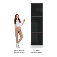 Paneleiro Madesa Lux 60cm 3 Portas Branco Preto