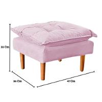 Poltrona De Amamentação Com Puff Quarto De Bebê Anny Suede Rosê - 7