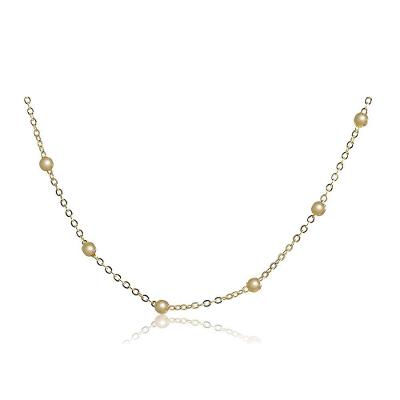 Colar Corrente Com Bolinhas Folheado Em Ouro 18k