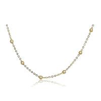 Colar Corrente Com Bolinhas Folheado Em Ouro 18k - 1