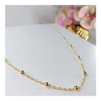 Colar Corrente Com Bolinhas Folheado Em Ouro 18k - 3