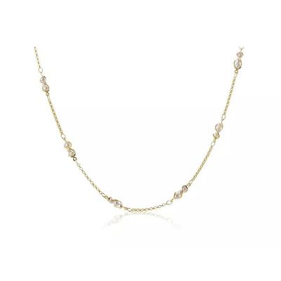 Colar Com Corrente De Mini Perolas Folheado Em Ouro 18k