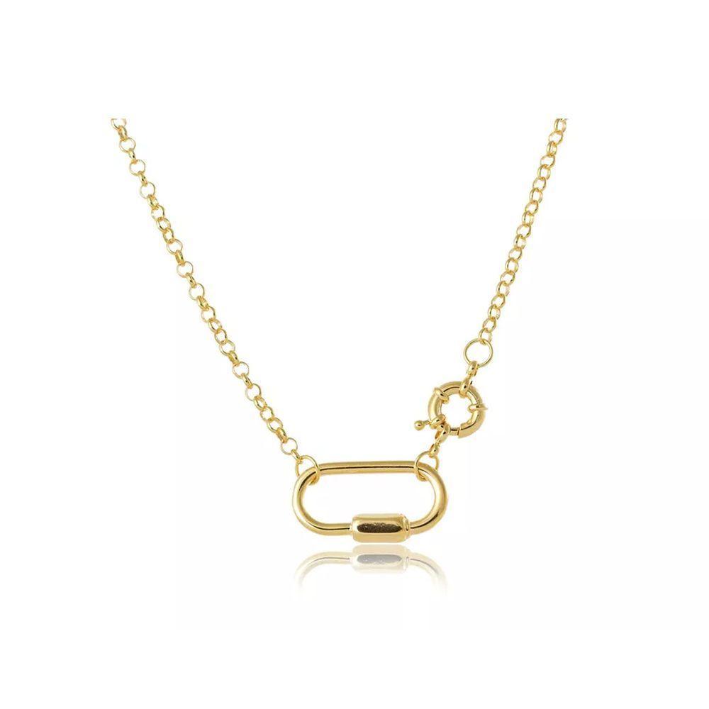 Colar Corrente De Elo Largo Com Fecho Boia E Mosquetão - 1