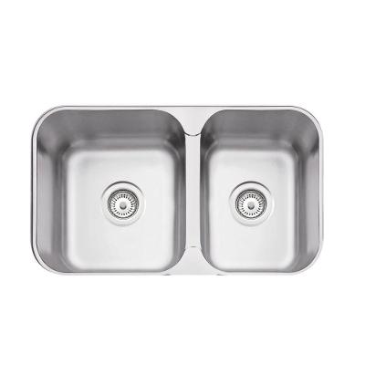 Cuba De Embutir/sobrepor Tramontina Isis 2c 34-28 Bs Em Aço Inox Acetinado 69x40 Com 2 Cubas