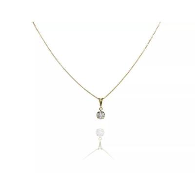 Colar Pingente Ponto De Luz Folheado A Ouro 18k
