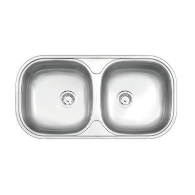 Cuba De Embutir/sobrepor Tramontina Isis 2c 34 Bs Em Aço Inox Acetinado 78x40 Cm