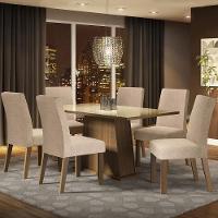 Mesa Tampo De Vidro Com 6 Cadeiras Rustic/crema/imperial - 2