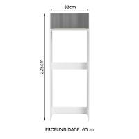 Porta Geladeira Madesa Lux 1 Porta Basculante Branco Cinza