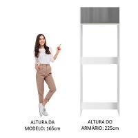 Porta Geladeira Madesa Lux 1 Porta Basculante Branco Cinza - 7