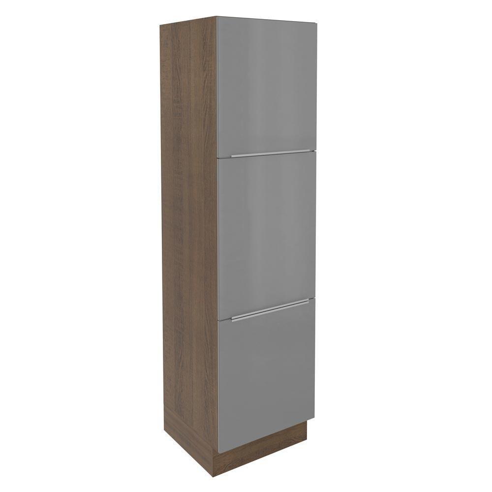 Paneleiro Madesa Lux 60 Cm 3 Portas Rustic/cinza - 1