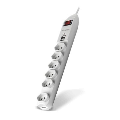 Régua Extensora Usb 6 Tomadas E 2 Entradas Usb Multilaser - Wi251
