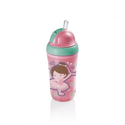 Copo Térmico Com Canudo De Silicone Cool Rosa 24ml - Multikids