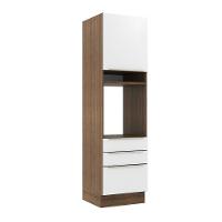 Torre Quente 60 Cm 1 Porta 3 Gavetas Rustic/Branco Veludo - 1