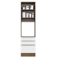 Torre Quente 60 Cm 1 Porta 3 Gavetas Rustic/Branco Veludo - 9