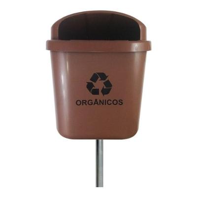 Cesto Individual Lixeira Coleta Seletiva 40 Litros Com Poste