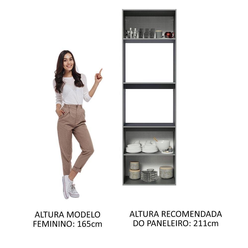 Torre Quente 60 Cm 2 Portas 2 Nichos Suspensa Cinza - 8