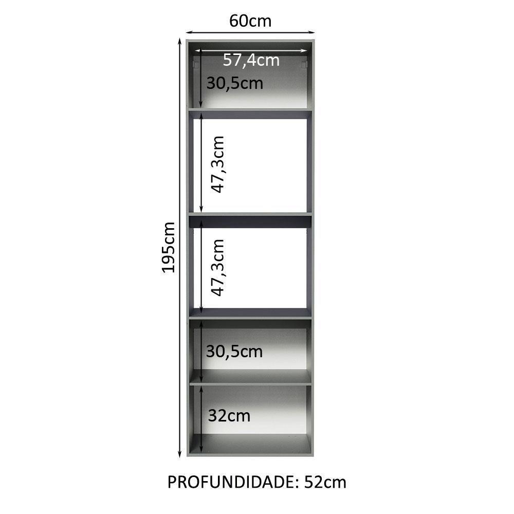 Torre Quente 60 Cm 2 Portas 2 Nichos Suspensa Cinza - 9