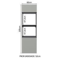 Torre Quente 60 Cm 2 Portas 2 Nichos Suspensa Cinza - 10