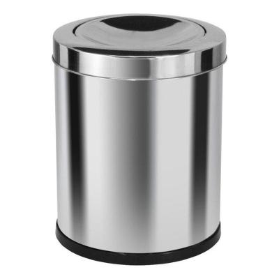 Lixeira Em Aço Inox Com Tampa Meia Esfera Cor:cinza