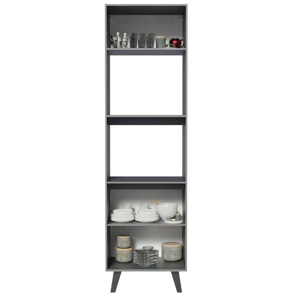 Torre Quente 60 Cm 2 Portas 2 Nichos Cinza Nice Cinza - 7