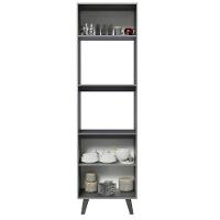 Torre Quente 60 Cm 2 Portas 2 Nichos Cinza Nice Cinza - 7