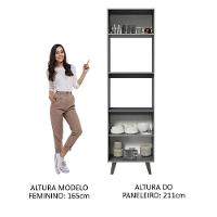 Torre Quente 60 Cm 2 Portas 2 Nichos Cinza Nice Cinza - 8