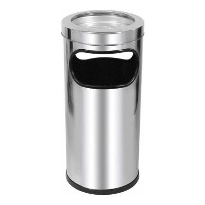 Cinzeiro Lixeira Em Aço Inox Com Aro Inox 22l