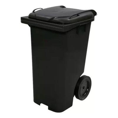 Lixeira Conteiner Plástico 240l Sem Pedal Com Rodas Preto