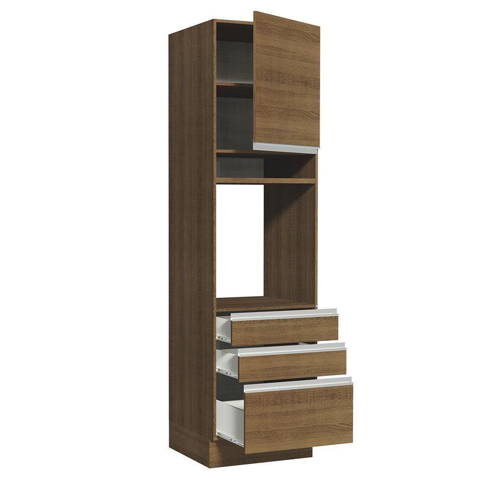 Torre Quente Glamy 60cm 1 Porta 3 Gavetas Rustic Madesa - 8