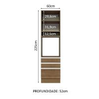 Torre Quente Glamy 60cm 1 Porta 3 Gavetas Rustic Madesa - 10