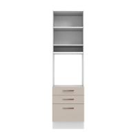 Torre Quente 60cm 1 Porta 3 Gavetas Branco/Crema Agata - 6