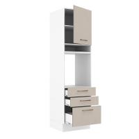 Torre Quente 60cm 1 Porta 3 Gavetas Branco/Crema Agata - 8