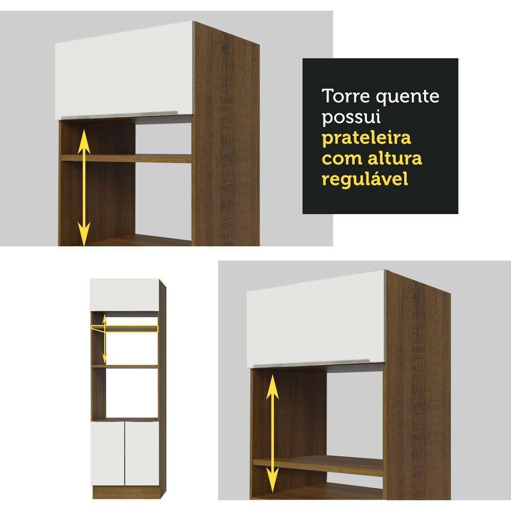 Torre Quente 70 Cm 3 Portas Rustic/Branco Veludo - 3