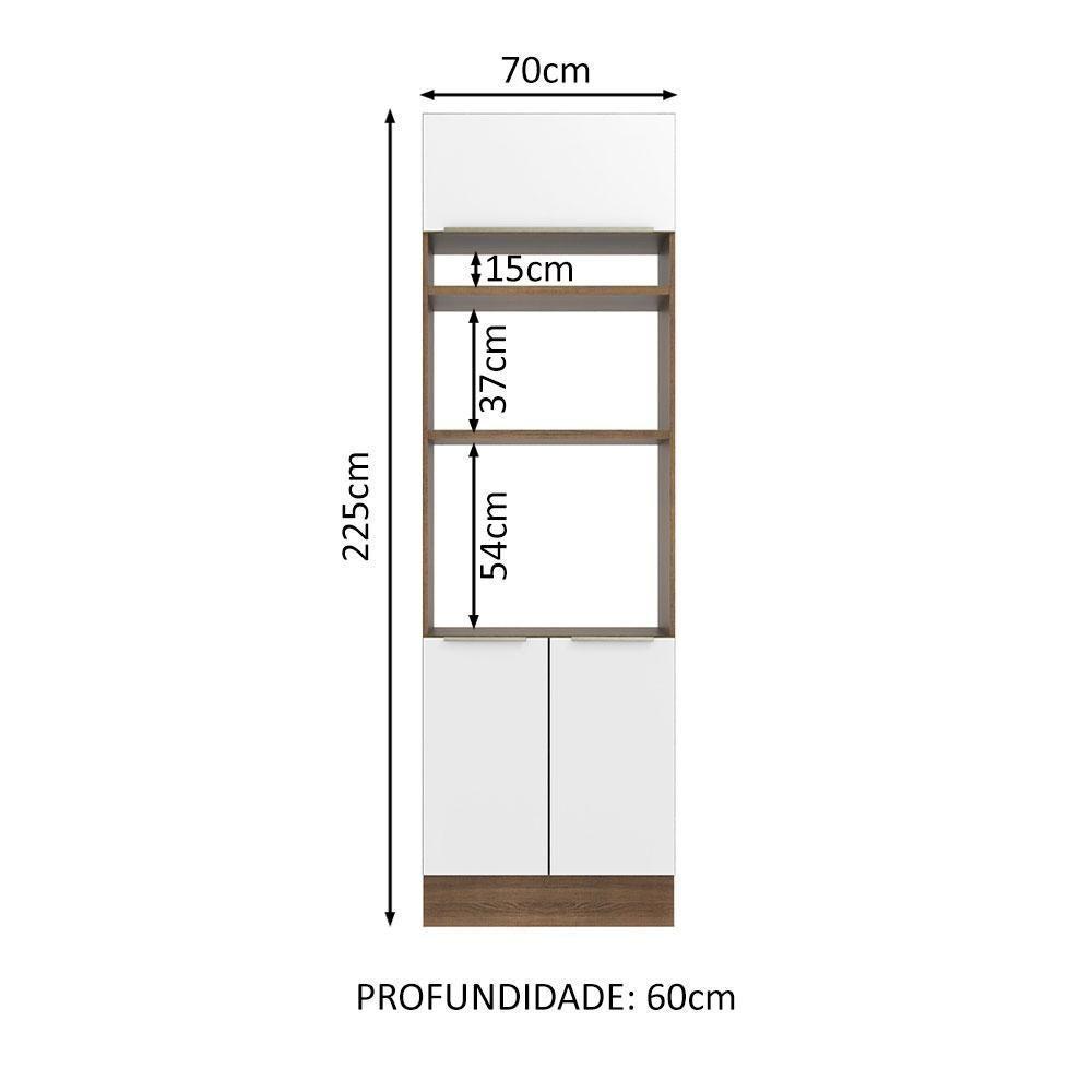 Torre Quente 70 Cm 3 Portas Rustic/Branco Veludo - 10