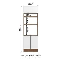 Torre Quente 70 Cm 3 Portas Rustic/Branco Veludo - 10