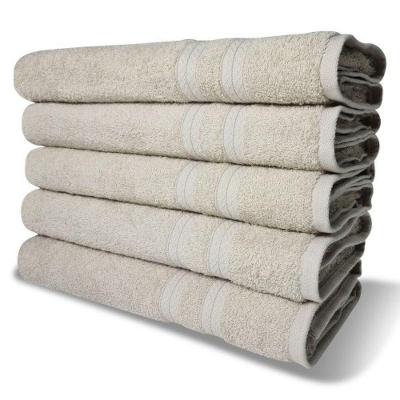 Kit 5 Toalhas De Banho 430g/m² Grande Grossa 80x150cm Itália Soft Bege