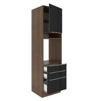 Torre Quente Madesa Lux 60cm 1P 3 Gavetas Rustic e Preto - 1
