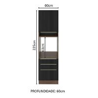 Torre Quente Madesa Lux 60cm 1P 3 Gavetas Rustic e Preto - 8