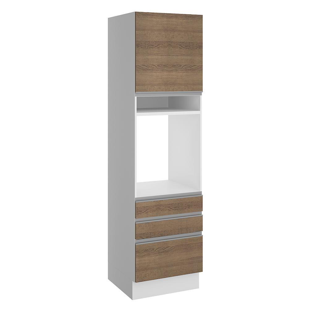 Torre Quente Glamy 60cm 3 Gavetas Rustic/Branco Madesa - 1