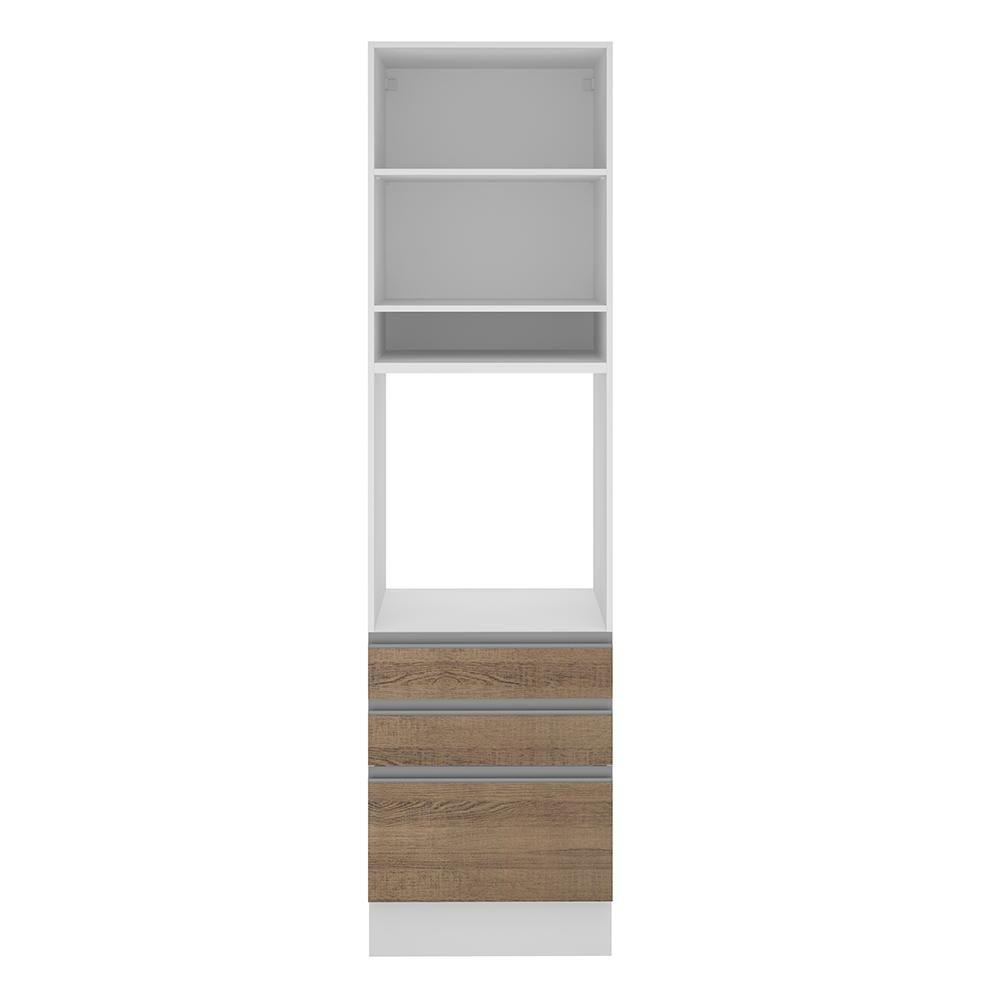 Torre Quente Glamy 60cm 3 Gavetas Rustic/Branco Madesa - 3