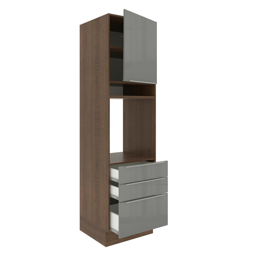 Torre Quente Madesa Lux 60 Cm 1 Porta 3 Gavetas Rustic/cinza - 4