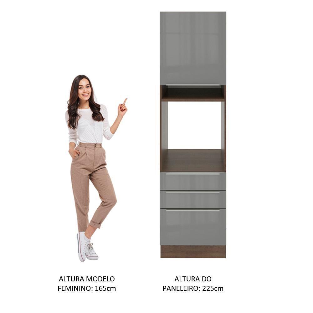 Torre Quente Madesa Lux 60 Cm 1 Porta 3 Gavetas Rustic/cinza - 5