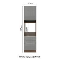 Torre Quente Madesa Lux 60 Cm 1 Porta 3 Gavetas Rustic/cinza - 2