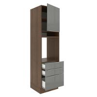 Torre Quente Madesa Lux 60 Cm 1 Porta 3 Gavetas Rustic/cinza