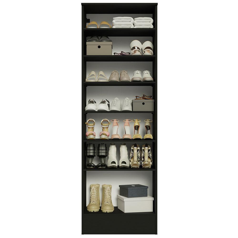 Sapateira Armário Multiúso Isis 1 Porta Com Espelhos Preto - 6