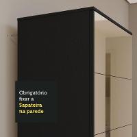 Sapateira Armário Multiúso Isis 1 Porta Com Espelhos Preto