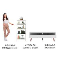 Rack para Tv até 65 Polegadas com Estante Escada Branco