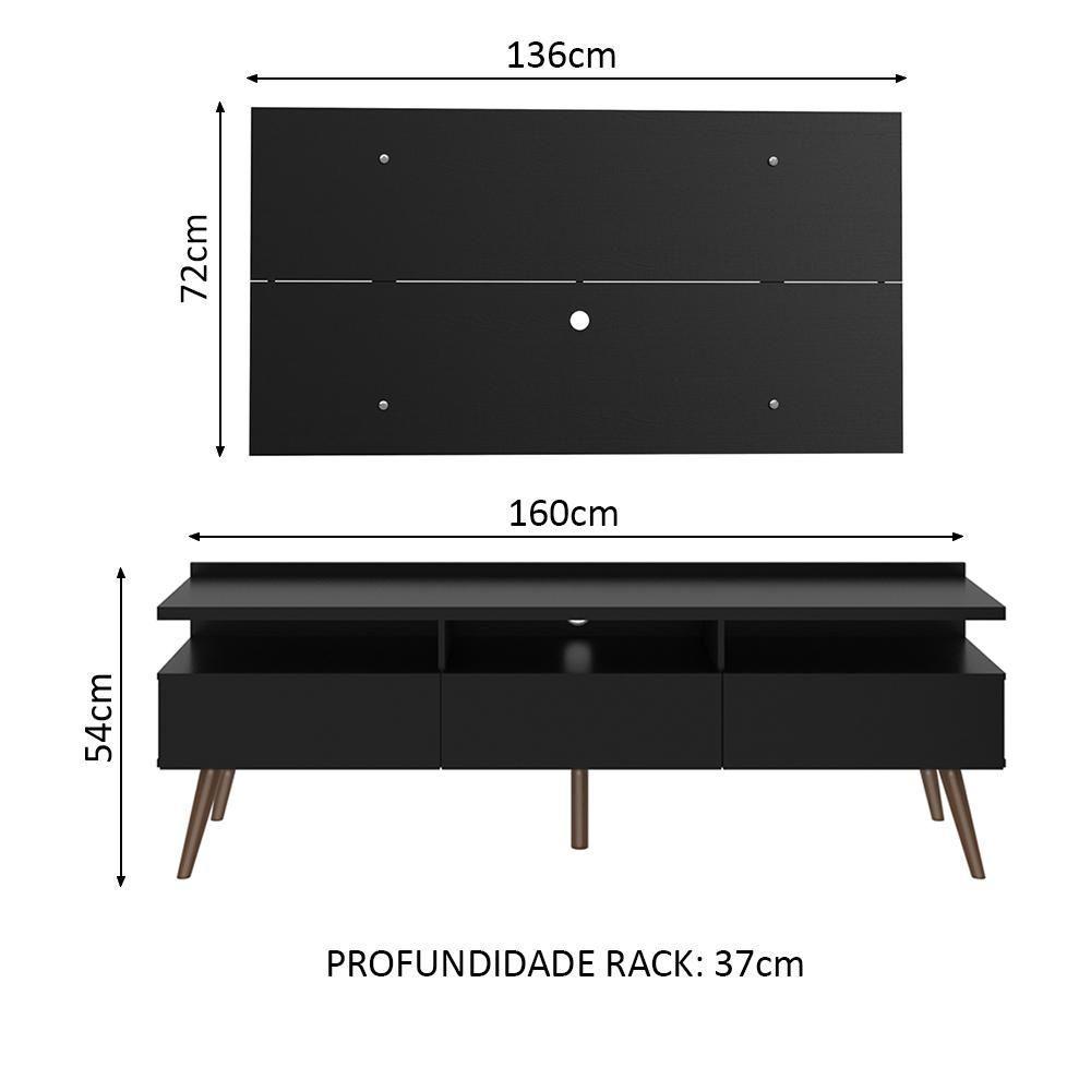 Rack Madesa Londres e Painel para Tv Até 55 Polegadas - 3