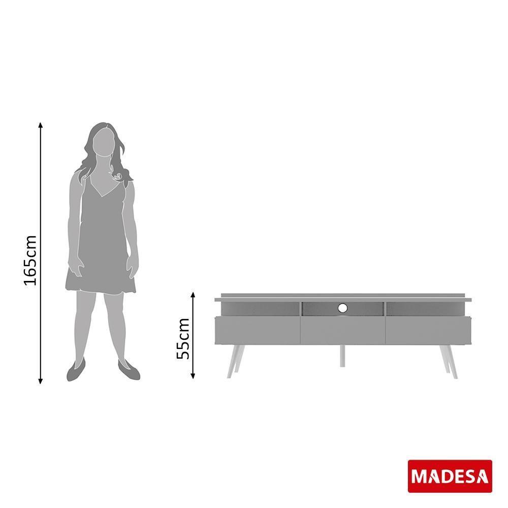 Rack para TV Londres com Pés Retrô Preto Madesa - 7